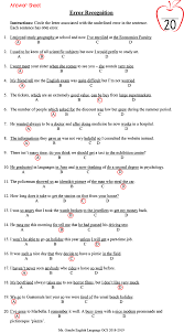 Maybe you would like to learn more about one of these? 17 May 2019 Error Recognition Answer Sheet