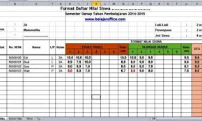 Check spelling or type a new query. Download Format Daftar Nilai Ulangan Siswa Belajar Office