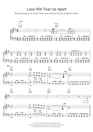 Love Will Tear Us Apart Sheet Music By Joy Division For Piano Keyboard And Voice Noteflight Marketplace