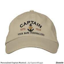 Personalized Captain Nautical Star Anchor Embroidered Baseball Hat Zazzle Com In 2020 Baseball Hats Nautical Star Nautical Hats