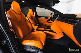 Black Tesla Model X P100d T Largo Limited Edition With Lamborghini Orange Interior By T Sportline Tesla Model X Tesla Model Tesla