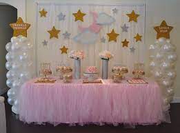 Twinkle Twinkle Little Star Baby Shower Party Ideas Photo 1 Of 24 Twinkle Twinkle Baby Shower Baby Shower Table Decorations Baby Shower Themes