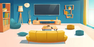 Living Room Interior With Sofa And Tv A Free Vector Freepik Freevector Cartoon Table Home Furniture Living Room Interior Room Interior Sala