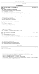 Cv examples see perfect cv examples that get you jobs. Information Technology Internship Resume Sample Mintresume
