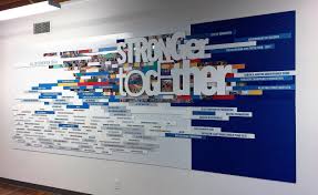 Ihuman Youth Society Donor Board Intercel Letters And Dibond Strips Attached To The Wall Display Design Office Wall Graphics Office Wall Design