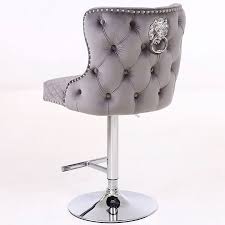 diana grey velvet upholstered bar stool
