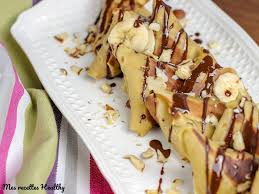 Crepe Fourree A La Banane Et Chocolat Mes Recettes Healthy Recette Alimentation Crepe Fourree Dessert