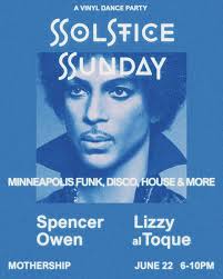 💎 SUNDAY JUNE 22 💎 6-10pm 💎 @mothershipbar 💎 DJs Spencer Owen & Lizzy  Al Toque 💎 Minneapolis funk, disco, house and more 💎 🌞 Solstice Sunday  is a night of Minneapolis
