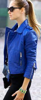 Royal Blue Fall Fashion Coats Blue Leather Jacket Fashion