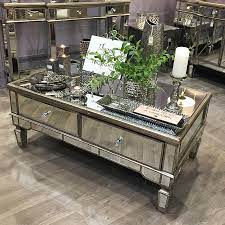 Mirrored coffee table modern mirror furniture 2 drawer storage unit living room. Belfry 4 Drawer Champagne Gold Mirrored Coffee Table Picture Perfect Home
