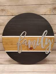 18 In Round Wood Sign Painted Black W White Stripe And Etsy In 2021 Round Wood Sign Wood Signs Wooden Door Signs