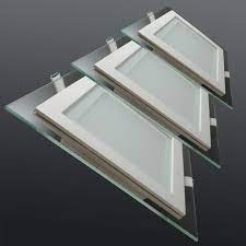 led glas panel einbaustrahler deckenleuchte leuchte einbau flach rund eckig ebay led glas einbaustrahler kuche licht