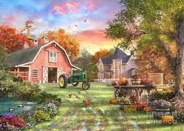 Farm Digital Art Autumn Farm By Dominic Davison Farm Art Farm Paintings Farm Pictures