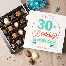 Order flowers with chocolates online: Personalised Belgian Chocolates Happy 30th Birthday Gettingpersonal Co Uk