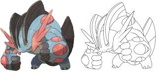 It has two orange gills that protrude from round. Pokemon Hd Pokemon Mega Swampert Coloring Pages
