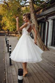 Wedding Dress Stefani Short Wedding Dress Tea Length Wedding Dress Lace Wedding Gown Three Quarter Wedding Dress Vestido De Noiva Curto Vestido Casamento Civil Cartorio Vestido De Noiva