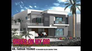 Elevation, 40x80 house elevation 50x90 houe elevation, 1 kanal house elevation , farm house back 3d elevation interior and exterior drawings.map.naksha 3d house designs building. Make Home 2d And 3d Front Elevation By Mudassar0077 Fiverr