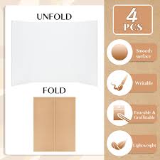 4 Pack Trifold Poster Boards, 24 x 16 Inches Presentation Display Boards  Foldable Corrugated Cardboard with 2 Rolls of Double Sides Adhesive Tapes  for School Projects, Science Fair (Straight Edge) : Buy