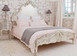 Decadent crown molding and scrolling details command attention while distressed furniture and decor create a space with a storied look. French Country Bedroom Furniture House Plans 69572