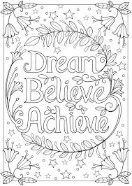 Dream Believe Achieve Coloring Page Wildflowersandwanderlust Com Love Coloring Pages Color Quotes Quote Coloring Pages