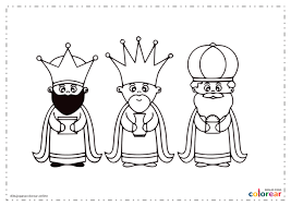 Reyes Magos Para Colorear Kawaii