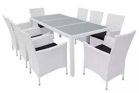 Descriptif de la table de jardin suny 156 cm gris clair et gris foncé. Octane Table Rectangulaire Et 8 Chaises De Jardin Resine Tressee Blanc Mik Lestendances Fr