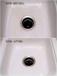 Cleaning A Porcelain Sink Without Bleach Definitely Trying This Since My Sink Is Getting A Bit Dingy Looking Porcelain Sink Clean Kitchen Sink Sink