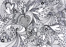 Print these decorative and beautiful coloring pages for a very special day. Art Therapy Coloring Page Hearts Hearts 1