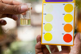 file hand holding chlorine testing tube compared with cholrine