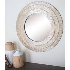 30 In Modern Beige Mosaic Framed Wall Mirror 67972 The Home Depot Mirror Wall Frames On Wall Framed Mirror Wall