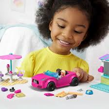 MEGA Barbie Car Building Toys Playset, Convertible and Ice Cream Stand with  225 Pieces, 2 Micro-Dolls and Accessories, Pink, Gift Ideas for Kids, HPN78  : Amazon.co.uk: Toys & Games