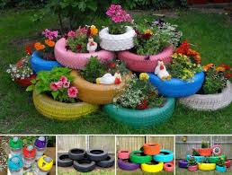 15 Fascinating Garden Planter Ideas Garden Crafts Diy Recycled Tyres Garden Container Gardening Flowers