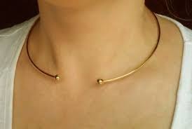Open Choker Gold Rigid Necklace Neck Cuff Minimal Necklace Cuff Choker Minimal Jewelry N174