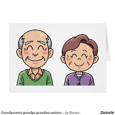 Grandparents Grandpa Grandma Seniors Happy Couple Zazzle Ca Cartoon Mom Father Cartoon Grandma And Grandpa Drawing
