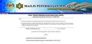 Kolej tingkatan enam hulu terengganu (hutecs) ujian penggal 1 sijil tinggi persekolahan malaysia arahan kepada calon : Semakan Keputusan Keseluruhan Stpm 2020