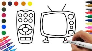 How To Paint An Old Tv And Remote Control Panel Coloring Old Tv Coloring Coloring Pages For Kids Art Drawings For Kids Coloring Pages