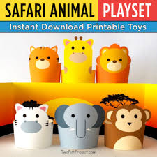 To download and print this free printable simply click the black download button below. Safari Animal 3d Paper Toys Playset Printable Safari Puppet Craftivity