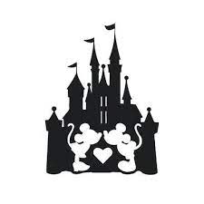 Minnie Mouse Silhouette Mickey And Castle Vinyl Decal Sticker T Shirt Disney Stencils Disney Castle Silhouette Disney Silhouettes