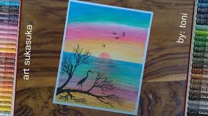 Biasanya proses menggambar dimulai dengan melihat foto foto alam yang luas dengan hamparan gunung, sawah, sungai dan langit birunya membuat mata sejuk dan hati tenang, berikut ini. 41 Koleksi Contoh Lukisan Pemandangan Alam Dengan Crayon Cute766