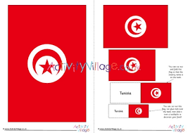 Tunisia flag with official colors. Tunisia Flag Printable