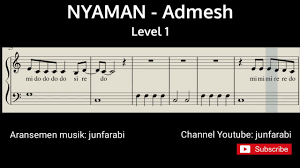 Not Balok Andmesh Nyaman Piano Level 1 Youtube