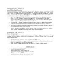 automotive body technician resume