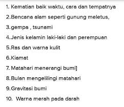 Menurut bahasa takdir muallaq berarti sesuatu yang digantungkan. Sebutkan Dua Contoh Takdir Muallaq Dan Takdir Mubram Brainly Co Id