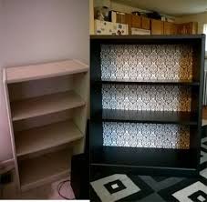 Before After Sauder Bookcase Black Chalk Paint W Decoupage Back Sauder Bookcase Furniture Makeover Diy Home Decor