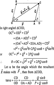 I review how to find the resultant graphically and then show how to do it algebrai. Find The Magnitude And Direction Of Resultant Of Two Vectors Analytically Discuss The Special Cases For Angle Between The Vectors I 0 Ii 180 Iii 90 From Physics Motion In A Plane Class 11 Cbse