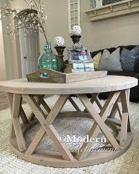 Gorgeous Rustic Round Farmhouse Coffee Table By Modernrefinement With Images Coffee Table Farmhouse Coffee Table Decor