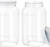 ljdeals 1 Gallon Clear Plastic Jars with Lids, Wide Mouth Storage  Containers, Pack of 2, BPA Free, Food Safe, made in USA
