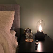 The visible light bulb emulates a live flame and you ca. Sweet Dreams Bedroom Armygreen Ikea Alarmclock Snofsa Lamp Tarnaby Malm Danielwellington Ikea Table Lamp Floor Lamp Bedroom Lamp