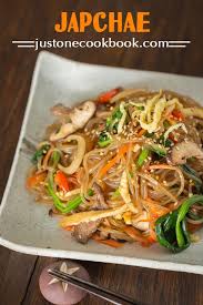 Japchae Korean Stir Fried Noodles Just One Cookbook Recipe Korean Glass Noodles Easy Japanese Recipes Sweet Potato Noodles