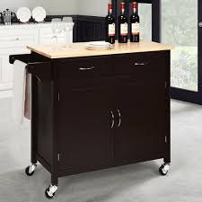 Kitchen island cart on wheels with drawers. Costway Modern Rolling Kitchen Island Cart Wood Top Storage Trolley With Storage Drawers Brown Target